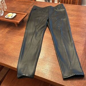 Anthropologie New Black Leather type pants